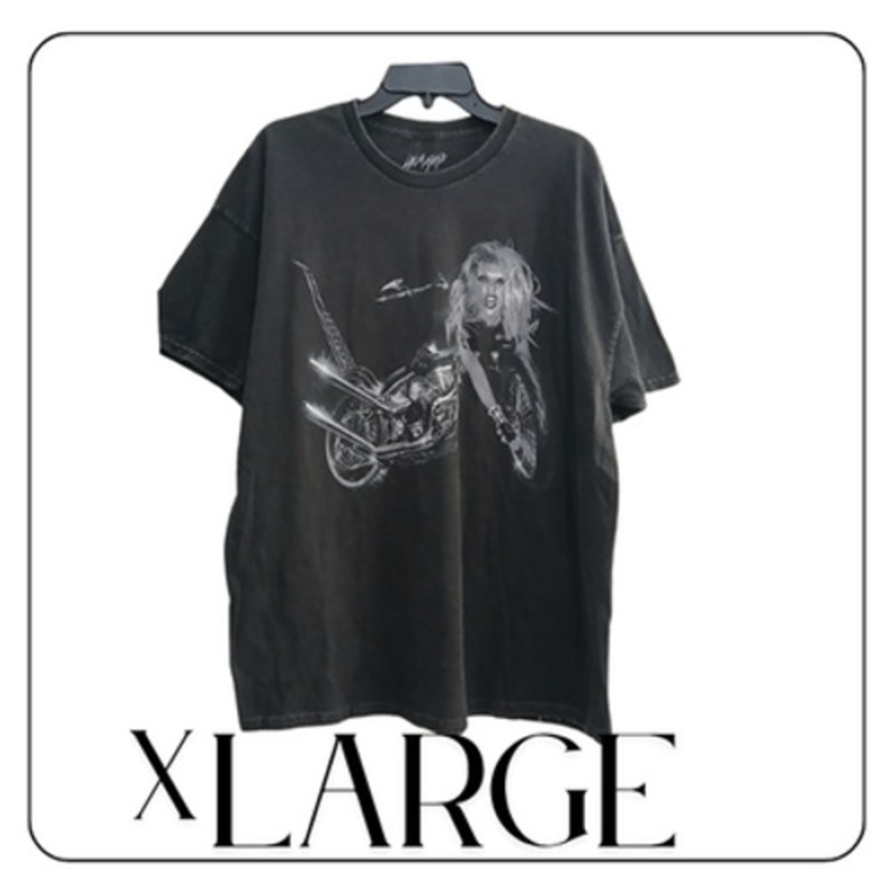 Lady Gaga Shirt Mens XL Black Born This Way Motorcycle Graphic Tee Band